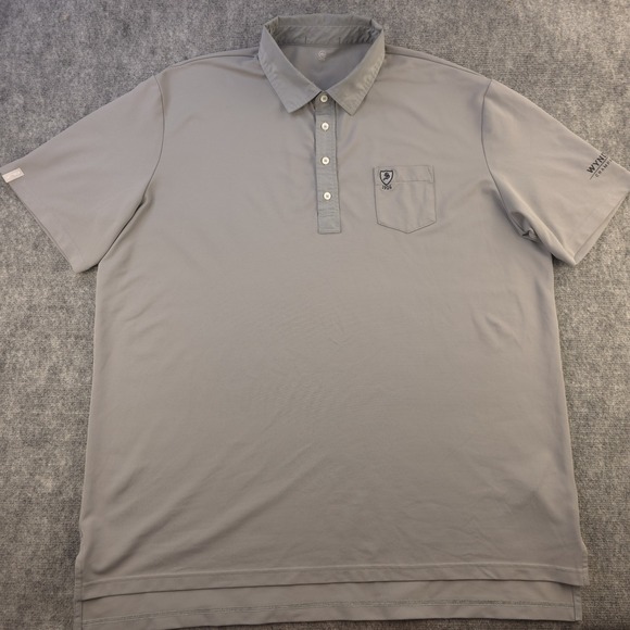 RLX Ralph Lauren Polo 2XL Green / Gray Solid Pocket Short Sleeve Golf Wyndham - Picture 1 of 10